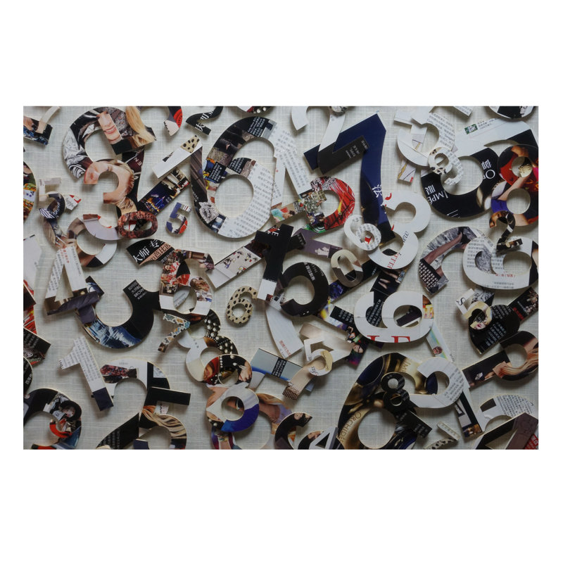 Décoration murale boîte-cadre Numbers cutout