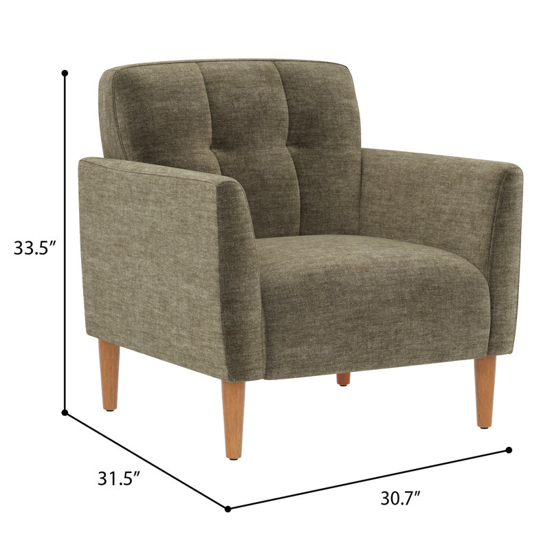 Donati 30.9'' Wide Armchair, Mineral Green Polyester