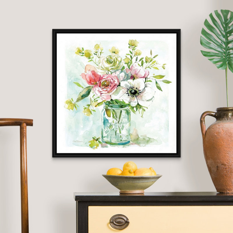 Asbury Garden Belle Bouquet II - reproduction d'art sur toile, H 25,7 po x l 25,7 po x P 1,75 po, Cadre flottant noir