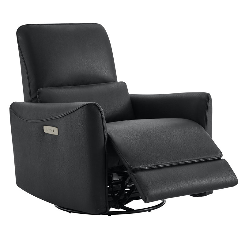 Fauteuil inclinable électrique et pivotant, Similicuir noir