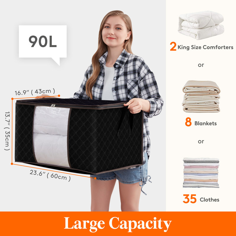 Sac de rangement en tissu Latitude Run®, Noir, noir, noir, noir