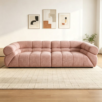 Modern and Simple Pink Chenille Sofa