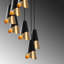 Thacher 7 - Light Black/Gold Cluster Pendant
