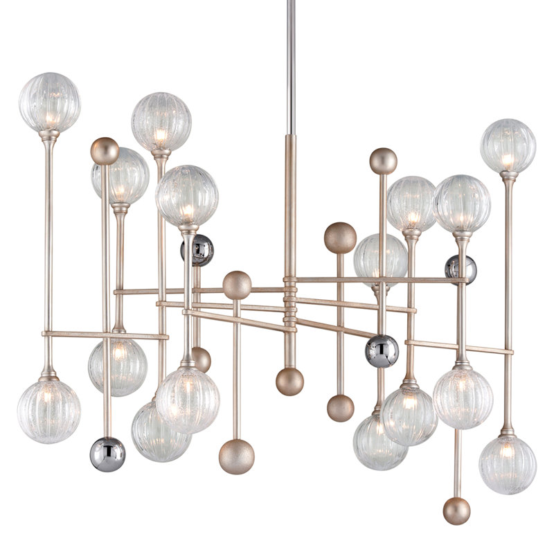 Lustre linéaire 16 lumières spoutnik modern Majorette
