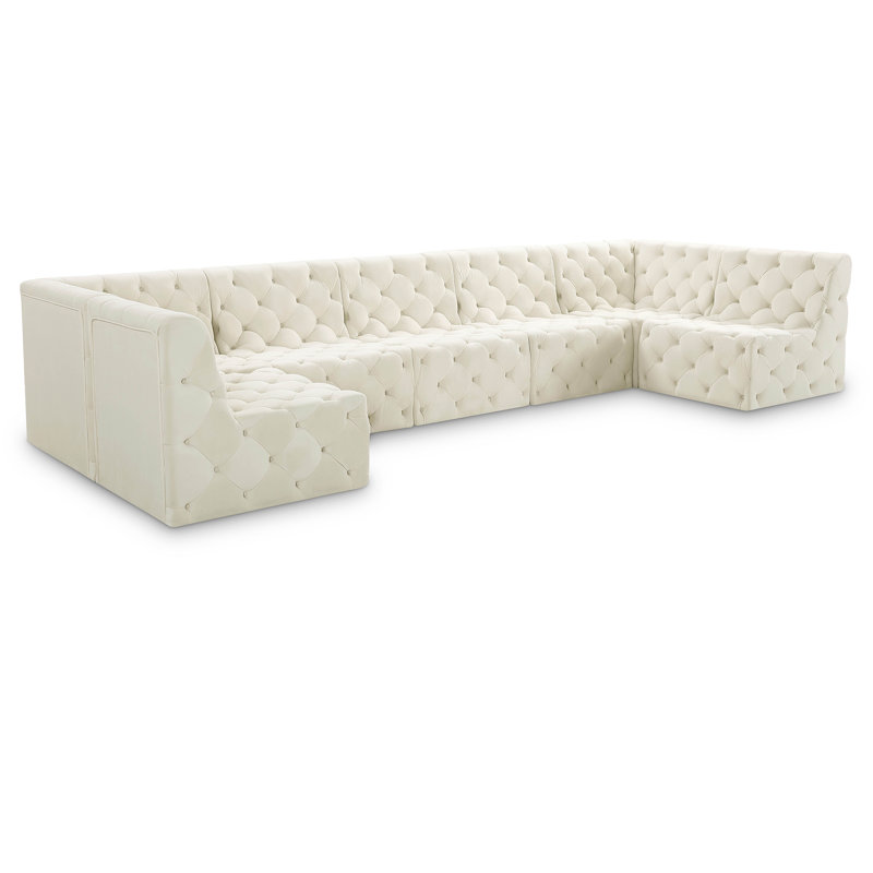 Canapé modulaire Klecka, Velours crème