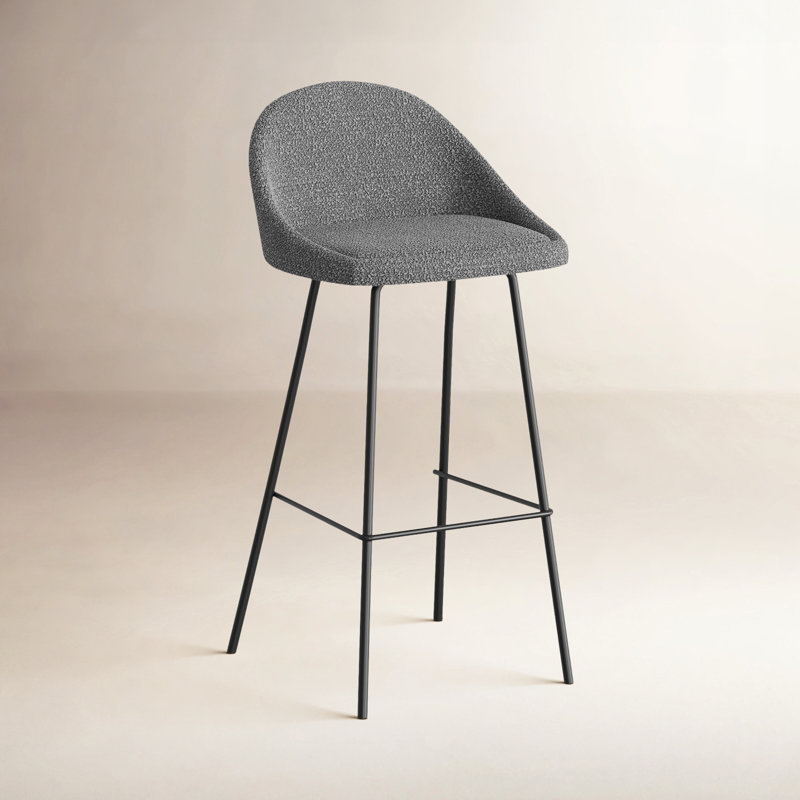 Holmes Boucle Bar & Counter Stool, Black, Bar Stool (29.5" Seat Height)