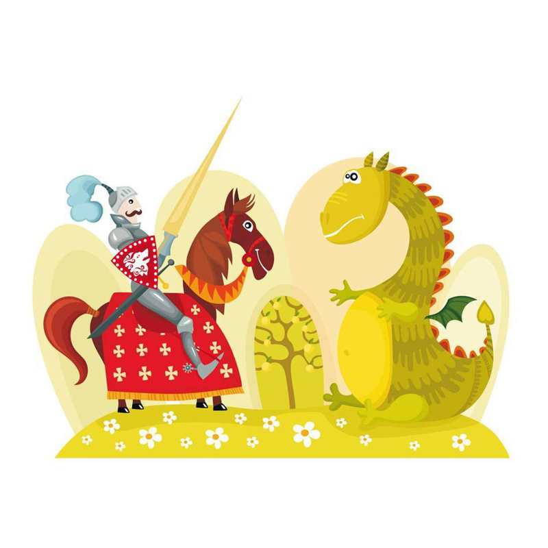 Murale Dragon et Dragonrider, 90" L x 118" W, Non-Woven