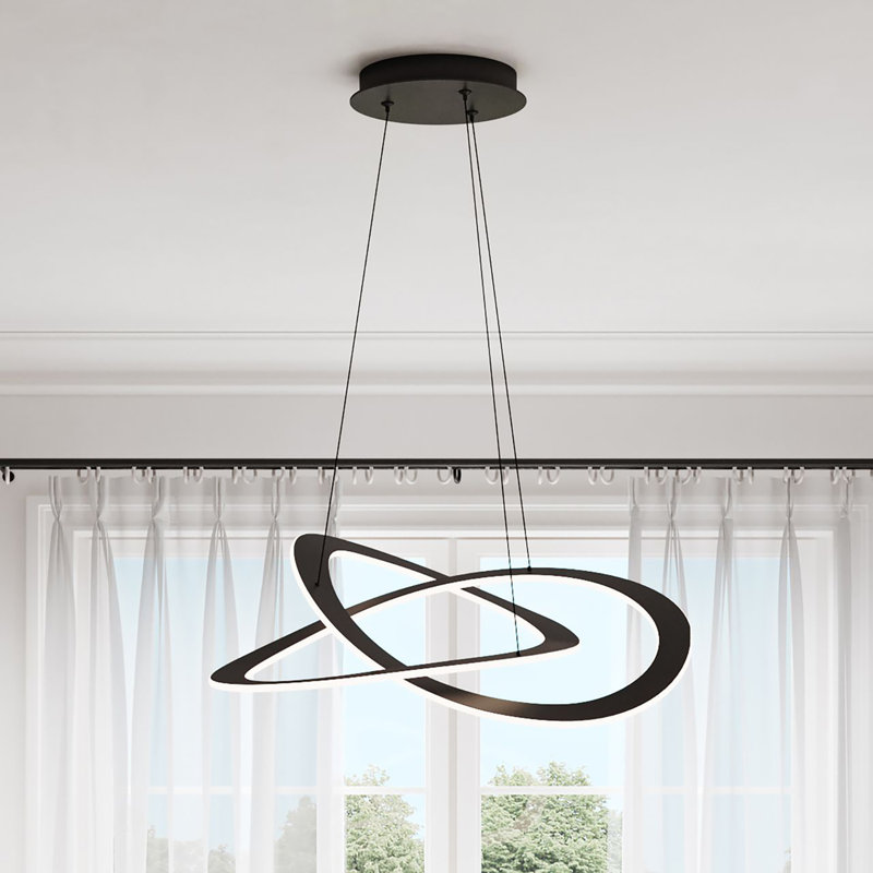 Luminaire suspendu géométrique Spoutnik 2 lumières Wave, H 60 po x l 18,1 po x P 19,7 po