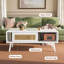  Ensemble de 2 tables de salon, comprenant un meuble de rangement pour meuble télé en rotin de 62 po pour téléviseur de 65 po, table basse avec tablette de rangement pour chambre à coucher
