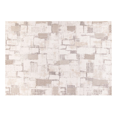 Tapis luxueux, 100% acrylique, 6,6 x 9,5 pieds | Hauteur des poils: 0,4 pouce, 2600 g / m² | Tissé à la machine avec base en coton / jute, couleurs vison et beige | Facile d'entretien: passer l'aspirateur et nettoyer les taches, parfait pour le salon et la chambre à coucher