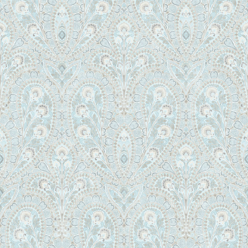 Garretson 1000cm x 52.8cm Satin Wallpaper Roll, Blue