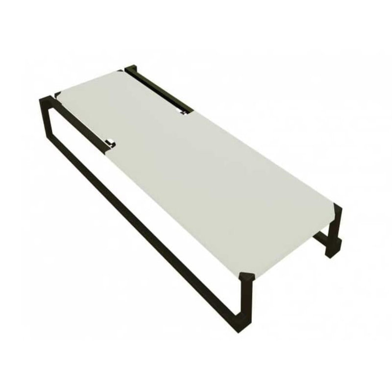 Milano Outdoor Metal Chaise Lounge, White, Black