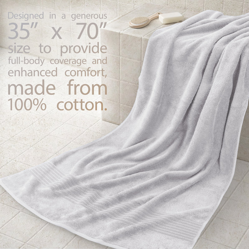 Grand drap de bain 100% coton 2 pièces Bekos Collection, Gris argenté