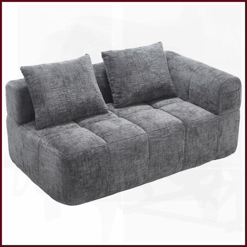 Canapé moderne en chenille minimaliste pour salon - tissu infroissable et amp; Mousse haute densité, Gris