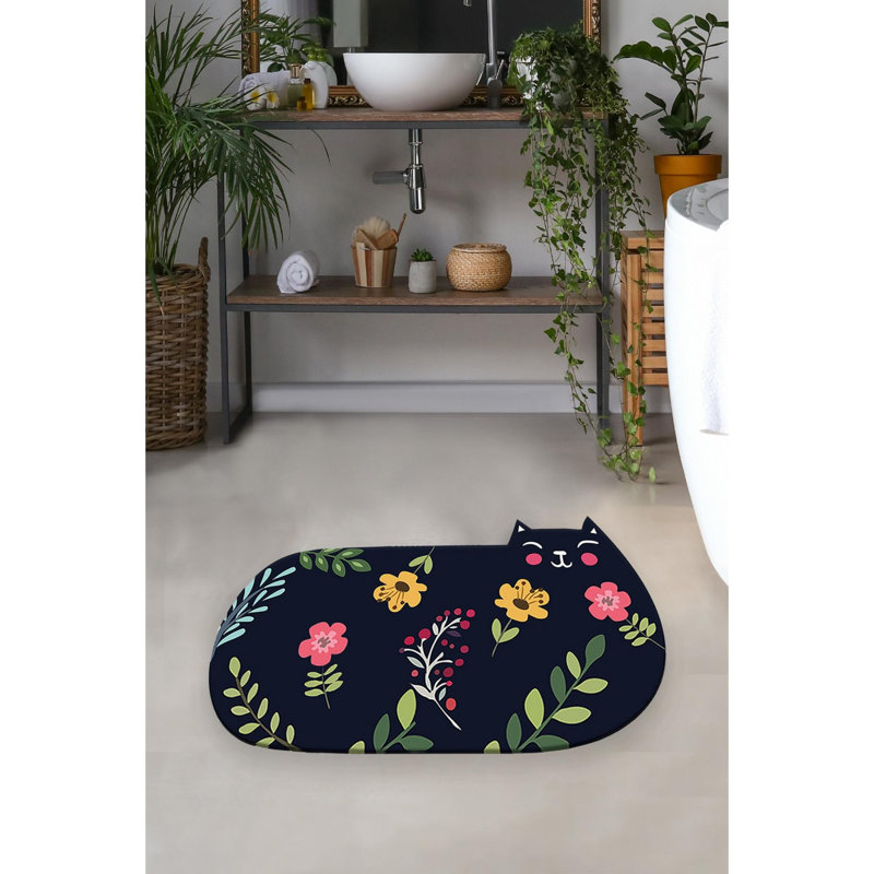 Antibacterial Non-Slip Bathmat, 100% Polyester, 31.5 x 55.1 inches | 10 mm Pile Height | Digital Print Design, Machine Washable at 86°F | Perfect for Home Bathrooms, Soft & Durable Surface for Safety
