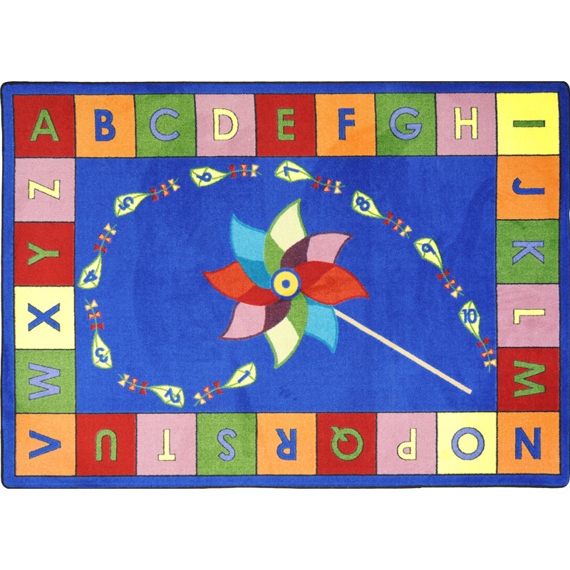 Tapis éducatif Pinwheel, Rectangle 7 pi 8 po x 10 pi 9 po