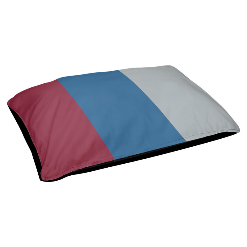 Coussin pour chien hockey Minnesota, Petit (l 28 po x P 18 po x H 9,5 po), Bourgogne / bleu / argenté