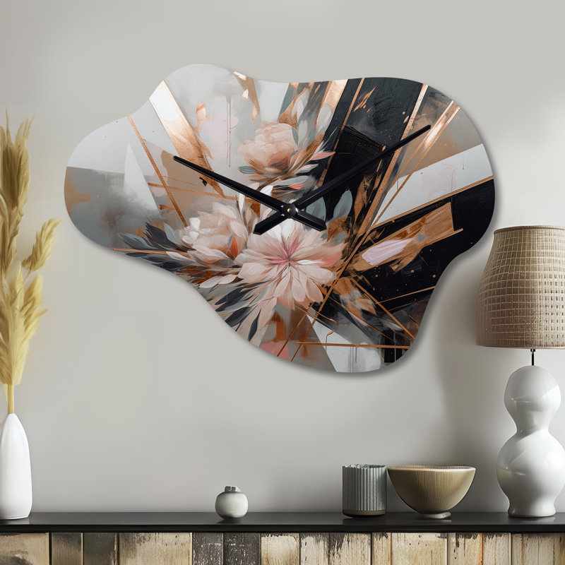 Horloge murale en métal Rose Gold, Petit