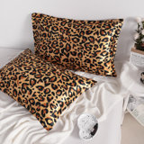 Pillowcases, Satin Pillowcases for Hair and Skin, Yellow Leopard With Envelope Closure - NTBAY