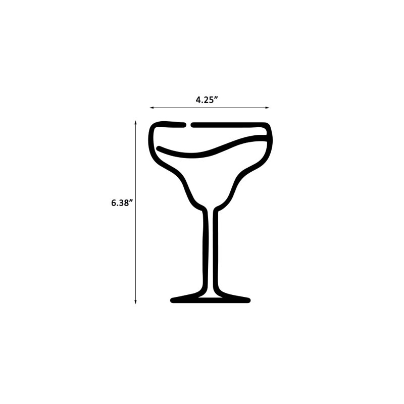 9 oz Verre à margarita en cristal sans plomb, 6