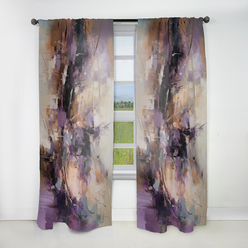 Enchantement de minimalisme mauve - Rideau en velours moderne - obscurcissant - 1 panneau, L 52 po x L 63 po