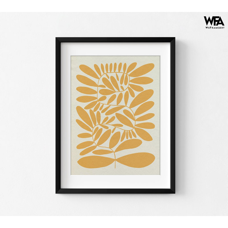 70 s Sprig III par Emma Caroline, impression de feuille orange, idée de remodelage de salle de bain d'invité, rétro affiche botanique salon affiche murale