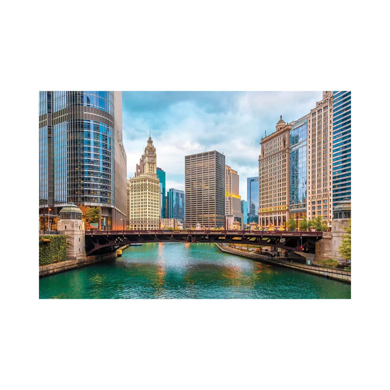 Colorful Chicago by Nejdet Duzen - Print on Canvas, Wrapped Canvas, 45.72cm H x 66.04cm W x 1.91cm D