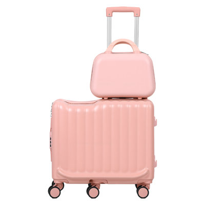 6-Wheel Ride On Luggage With Portable Bag, Foldable Footrest, Carry On Suitcase With Adjustable Handle, Tsa Lock For Kids.
