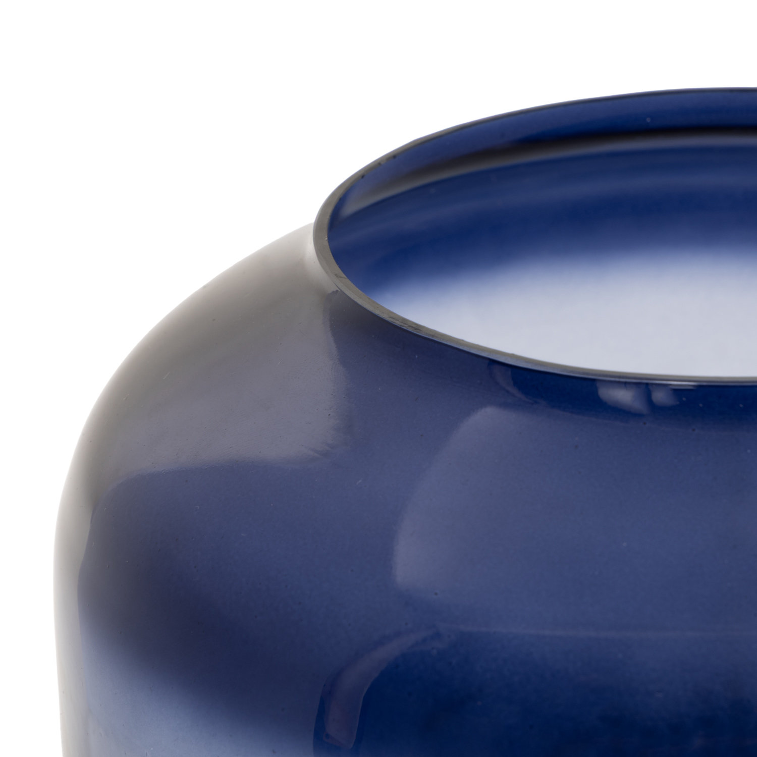 Glass Clear Hurricane Lamp Decorative Object, 8.5" H x 8" W x 8" D, Blue