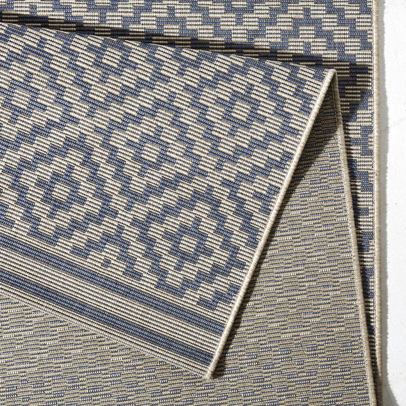 Meadow Flatweave Blue Rug, Rectangle 240 x 340cm