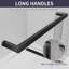 56 à 60 po X 76 po porte de douche coulissante double, 5/16 po verre trempé transparent facile à nettoyer noir mat-103531081