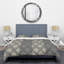Ensemble de housse de couette moderne à motif géométrique abstrait rétro V - Microfibre-40702443