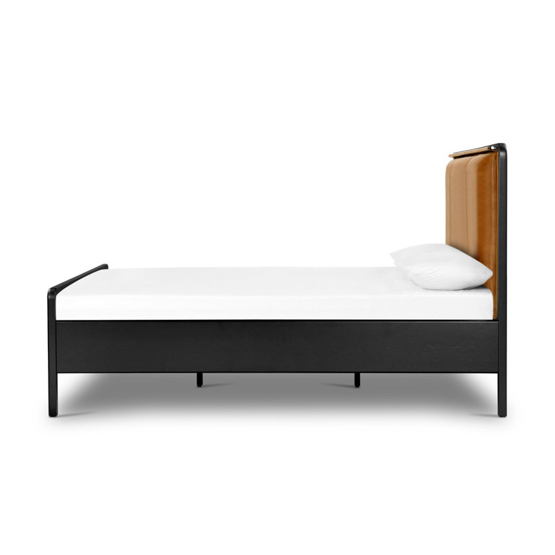 Rosedale Upholstered Bed, Queen, Chaps Sand/Ebony Oak Veneer