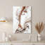 Art abstrait sur toile abstraite, tourbillons en bronze et fluide blanc-1484787943