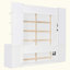 Lit escamotable avec bureau, tablettes et armoires de rangement, lit escamotable pour bureau à domicile peu encombrant, lumières-128966614