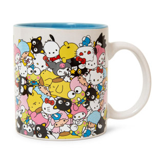 Sanrio Hello Kitty Unicorn Glass Mug With Glitter Handle | Holds 14 Ounces