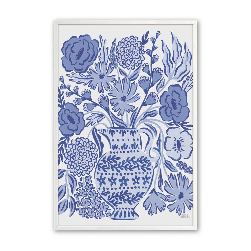 «Blue Reverie II» par Laura Marshall, reproduction d'art sur toile, H 16 po x l 12 po, Blanc