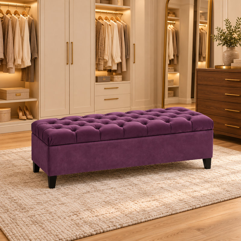 GLOUSTER STORAGE OTTOMAN, Purple