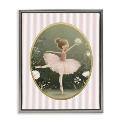 Green & Pink Ballerina Floating Frame, design by Christine Simpson Art