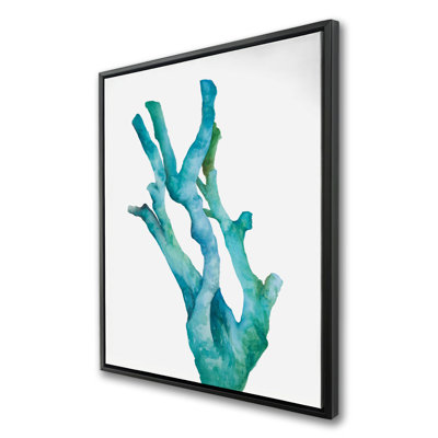 Small Watercolor Sea Coral | Coastal Framed Canvas Decor