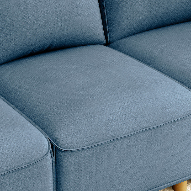 Rodericus Upholstered 118'' Sofa, Space Blue Linen Blend