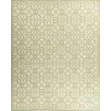 Hand-Knotted High-Quality Ivory and Green Area Rug