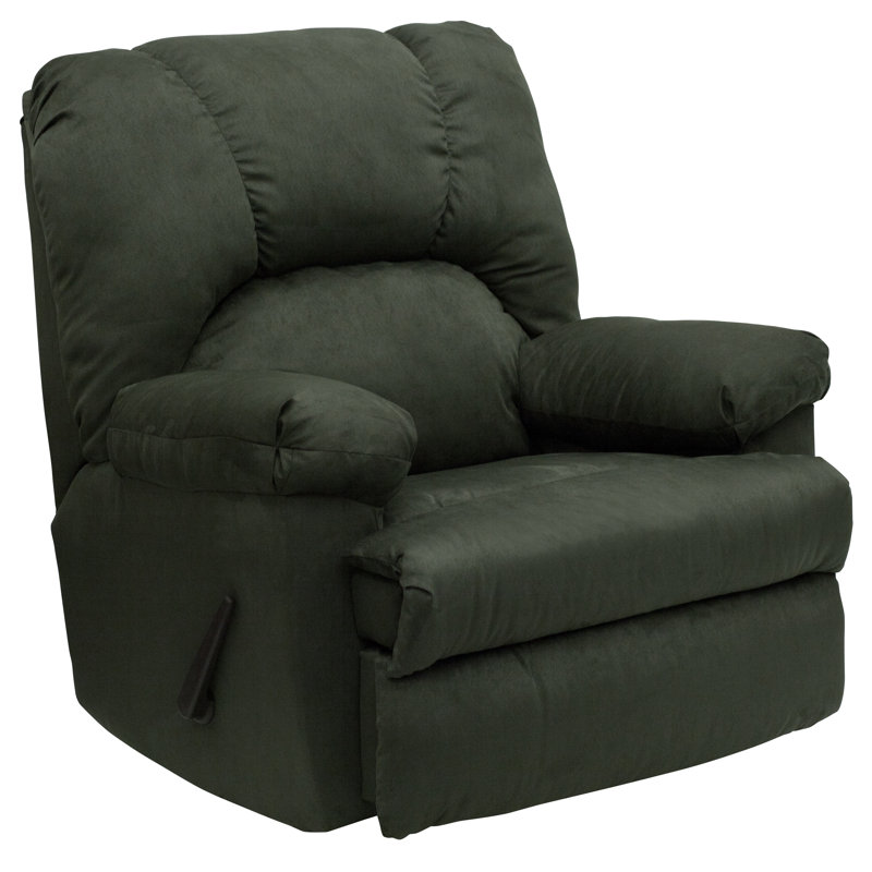 Fauteuil inclinable manuel berçant standard de 37 po de large Ranee, Suède de microfibre Montana Loden