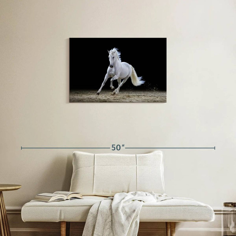 Brampt Galloping White Stallion, 20" H x 30" W