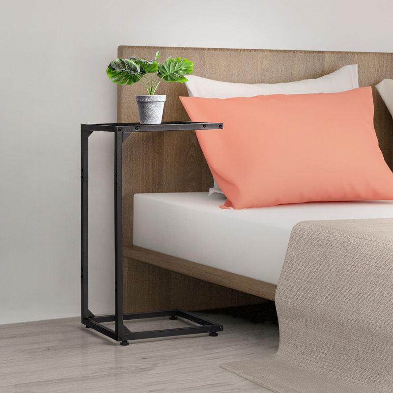 Heavy Duty C-Shaped End Table - Black