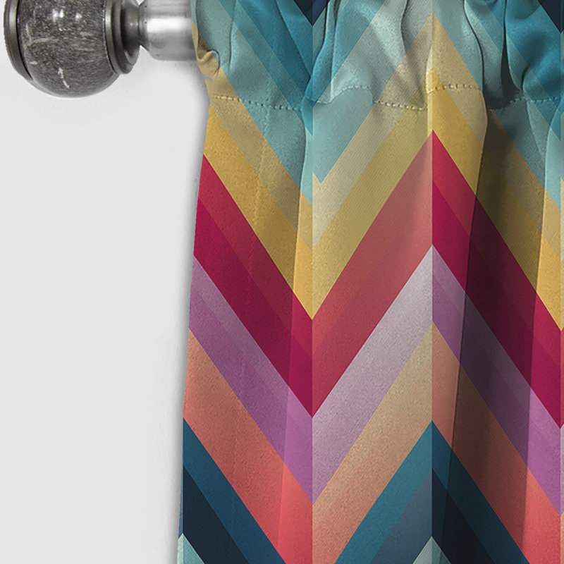 Popart Chevron I - Rideau à rayures - Rideau occultant à chevrons - 1 panneaux, L 52 po x L 108 po