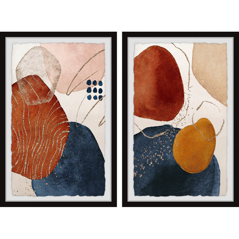 Burning Stones by Marmont Hill - 2 Piece Single Picture Frame Painting Set, 61 cm H x 81 cm W