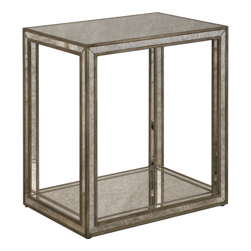 Robinson Mirrored Glass Top End Table