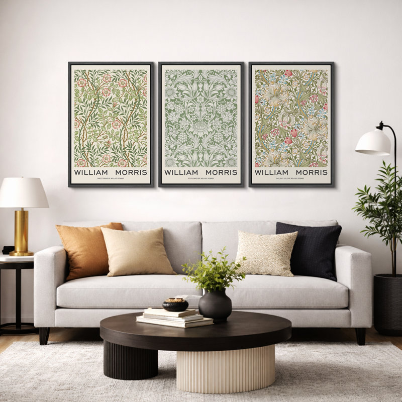 «Classical Artwork», œuvre d'art du musée William Morris, photos murales botaniques florales classiques, impression sur toile, 3 pièces