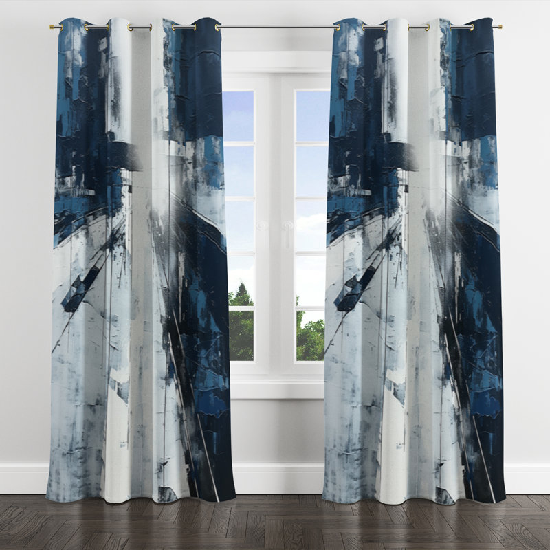 Anahie - Modern Blackout Grommet Curtain - 1 panel, 52" W x 108" L, Golden Grommets